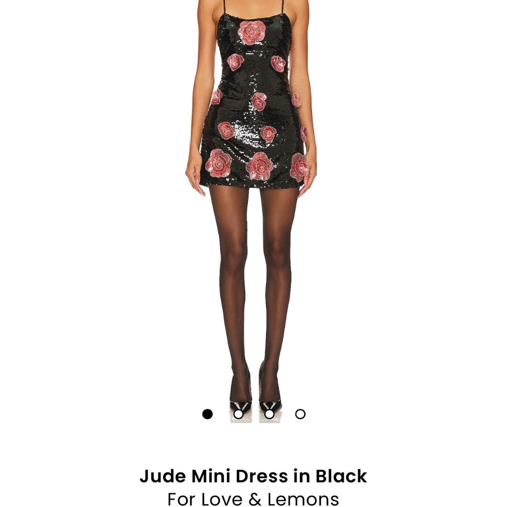 For Love And Lemons Black and Pink Floral Mini Dress
